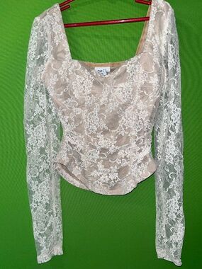 Cute Off White Lace Blouse